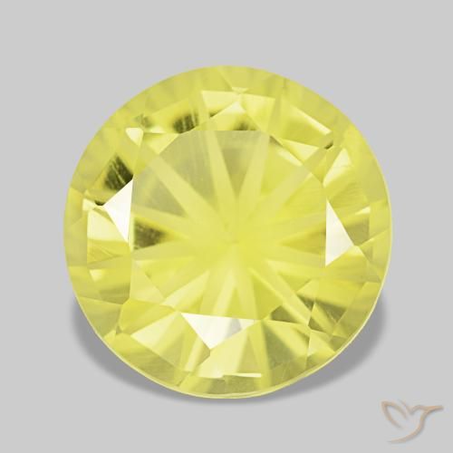Cuarzo amarillo natural de 3,52 ct, corte redondo, VVS