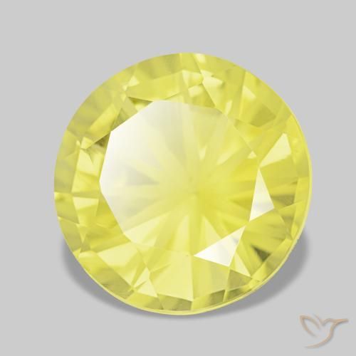 Cuarzo amarillo natural de 3,52 ct, corte redondo, VVS