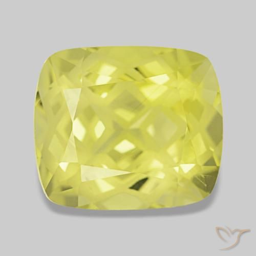 Cuarzo amarillo natural de 4,81 ct, corte cojín, VVS