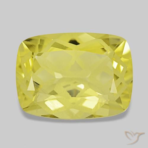 Cuarzo amarillo natural de 5,60 ct, corte cojín, VVS