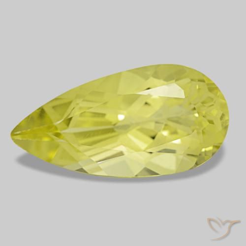 Cuarzo amarillo de 4,70 ct, en forma de pera, VVS