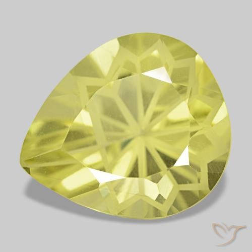 Cuarzo amarillo natural de 5,44 ct, en forma de pera, VS