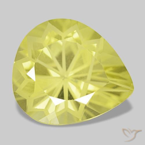 Cuarzo amarillo natural de 5,44 ct, en forma de pera, VS