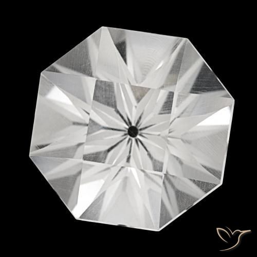 Cuarzo blanco natural de 23,18 ct, corte esmeralda, VVS-VS