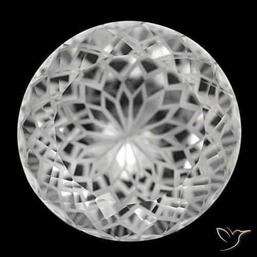 Cuarzo blanco de 38,74 ct, redondo, VVS
