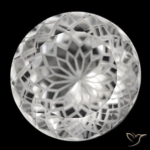 Cuarzo blanco natural de 38,74 ct, corte redondo, VVS