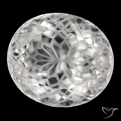 Cuarzo blanco natural de 76,48 ct, corte óvalo, VS