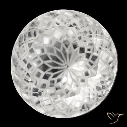Cuarzo blanco natural de 77,33 ct, corte redondo, VS