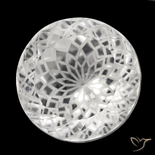 Cuarzo blanco natural de 51,15 ct, corte redondo, VVS-VS