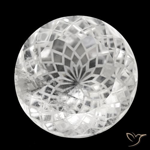 Cuarzo blanco natural de 39,82 ct, corte redondo, VS-SI