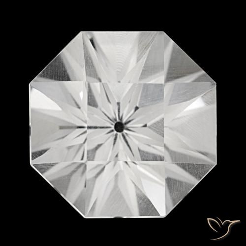 Cuarzo blanco natural de 23,18 ct, corte esmeralda, VVS-VS