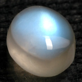 Piedra de luna arcoíris blanco natural de 1,09 ct, transparente, transparente / translúcido