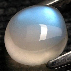 Piedra de luna arcoíris blanco natural de 1,09 ct, transparente, transparente / translúcido