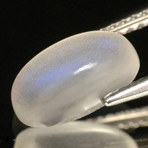 Piedra de luna arcoíris blanco natural de 1,80 ct, transparente, transparente / translúcido