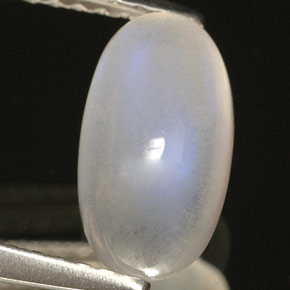 Piedra de luna arcoíris blanco natural de 1,80 ct, transparente, transparente / translúcido