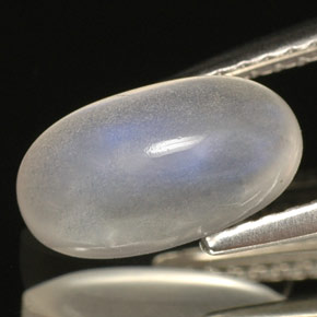 Piedra de luna arcoíris blanco natural de 1,80 ct, transparente, transparente / translúcido