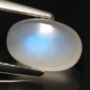 Piedra de luna arcoíris blanco natural de 2,15 ct, transparente, transparente / translúcido