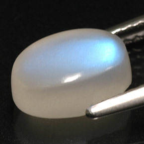 Piedra de luna arcoíris blanco natural de 2,15 ct, transparente, transparente / translúcido