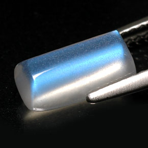 Piedra de luna arcoíris blanco natural de 1,88 ct, transparente, transparente / translúcido