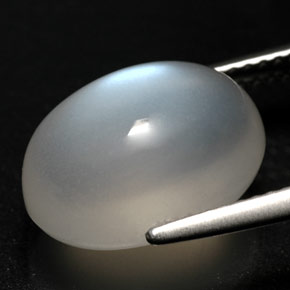 Piedra de luna arcoíris blanco natural de 7,86 ct, transparente, transparente / translúcido