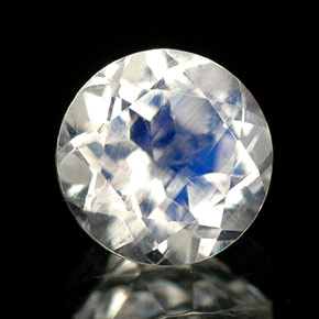 Piedra de luna arcoíris azul natural de 0,79 ct, corte redondo, VS