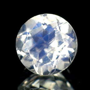 Piedra de luna arcoíris azul natural de 0,79 ct, corte redondo, VS