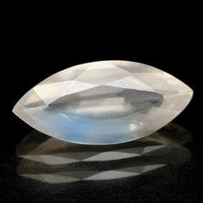 Piedra de luna arcoíris blanco natural de 1,58 ct, transparente, transparente / translúcido
