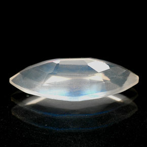 Piedra de luna arcoíris blanco natural de 1,58 ct, transparente, transparente / translúcido