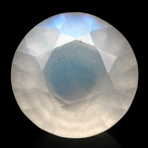 Piedra lunar arcoíris Blanco azul natural de 2.34 ct, Transparente, Transparente / Translúcido