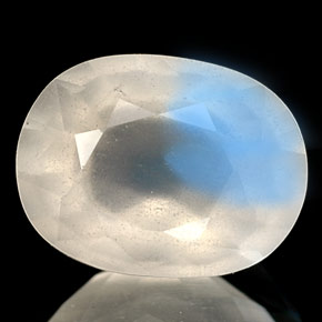 Piedra de luna arcoíris azul natural de 1,69 ct, transparente, transparente / translúcido