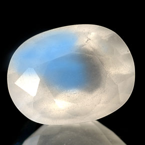 Piedra de luna arcoíris azul natural de 1,69 ct, transparente, transparente / translúcido