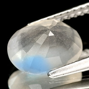 Piedra de luna arcoíris azul natural de 1,69 ct, transparente, transparente / translúcido