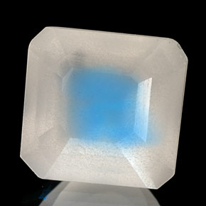 Piedra lunar arcoíris Azul blanquecino natural de 1.52 ct, Transparente, Transparente / Translúcido