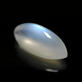Piedra lunar arcoíris Blanco azul natural de 8.94 ct, Transparente, Transparente / Translúcido