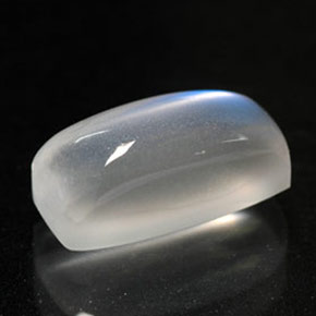 Piedra de luna arcoíris blanco natural de 2,12 ct, transparente, transparente / translúcido