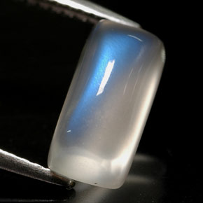 Piedra de luna arcoíris blanco natural de 2,51 ct, transparente, transparente / translúcido