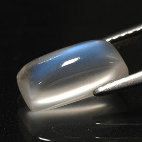 Piedra de luna arcoíris blanco natural de 2,51 ct, transparente, transparente / translúcido