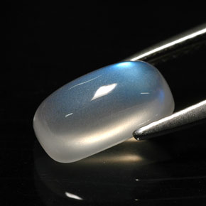 Piedra de luna arcoíris blanco natural de 2,11 ct, transparente, transparente / translúcido