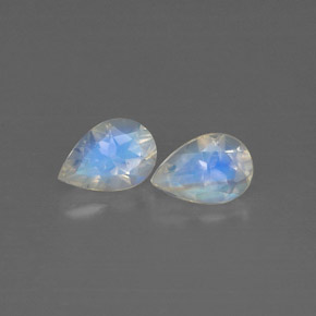 Gemas de piedra de luna arcoíris blanco natural de  ct, transparente, transparente / translúcido