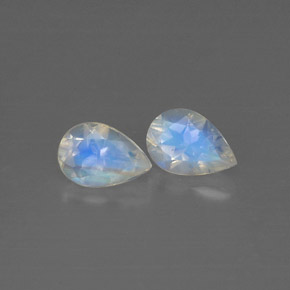 Gemas de piedra de luna arcoíris blanco natural de  ct, transparente, transparente / translúcido