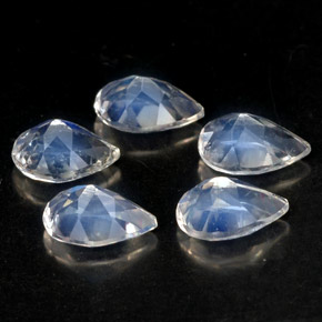 Gemas de piedra de luna arcoíris azul natural de  ct, en forma de pera, VS