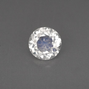 Piedra de luna arcoíris blanco natural de 0,77 ct, corte redondo, VS