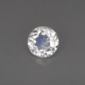 Piedra de luna arcoíris blanco natural de 0,77 ct, corte redondo, VS