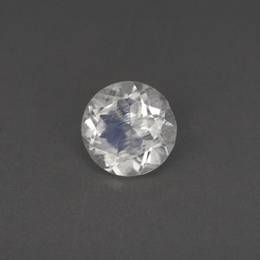 Piedra de luna arcoíris blanco natural de 0,72 ct, corte redondo, VS
