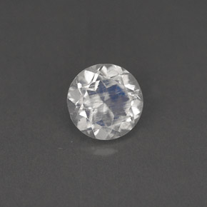 Piedra de luna arcoíris blanco natural de 0,72 ct, corte redondo, VS