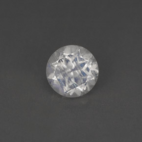 Piedra de luna arcoíris blanco natural de 0,79 ct, corte redondo, VS