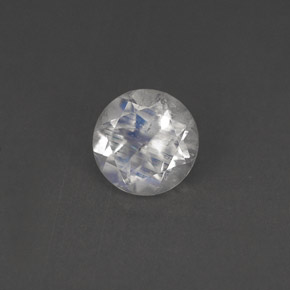 Piedra de luna arcoíris blanco natural de 0,79 ct, corte redondo, VS