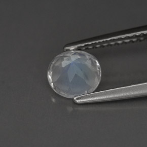 Piedra de luna arcoíris blanco natural de 0,79 ct, corte redondo, VS