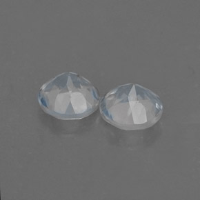 Gemas de piedra de luna arcoíris blanco natural de  ct, corte redondo, VS