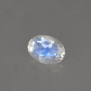 Piedra de luna arcoíris blanco natural de 0,75 ct, corte óvalo, VS